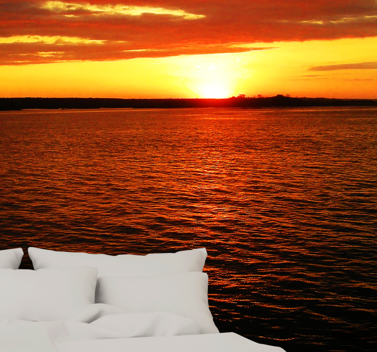 Fototapet landschap schemering boven de oceaan - TenStickers