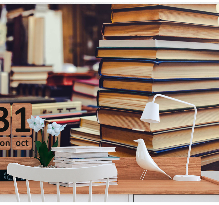 Fototapet landschap stacked literatuur collectie - TenStickers