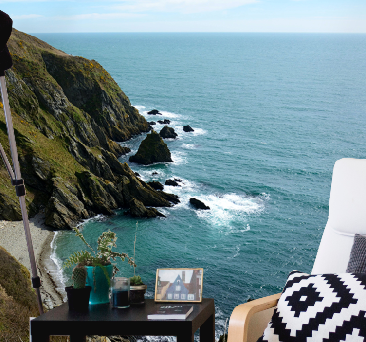 Fototapet landschap zeezijde steenstructuur - TenStickers