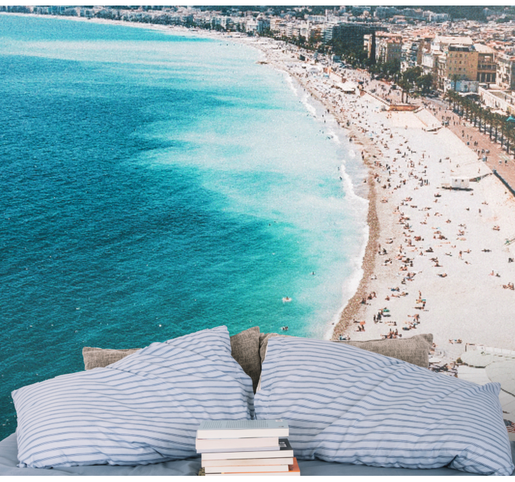 Frans strandparadijs fotobehang stad - TenStickers