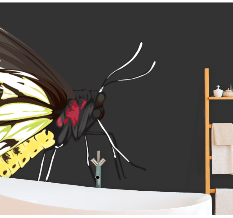 Geel vlinderontwerp fototapet - TenStickers