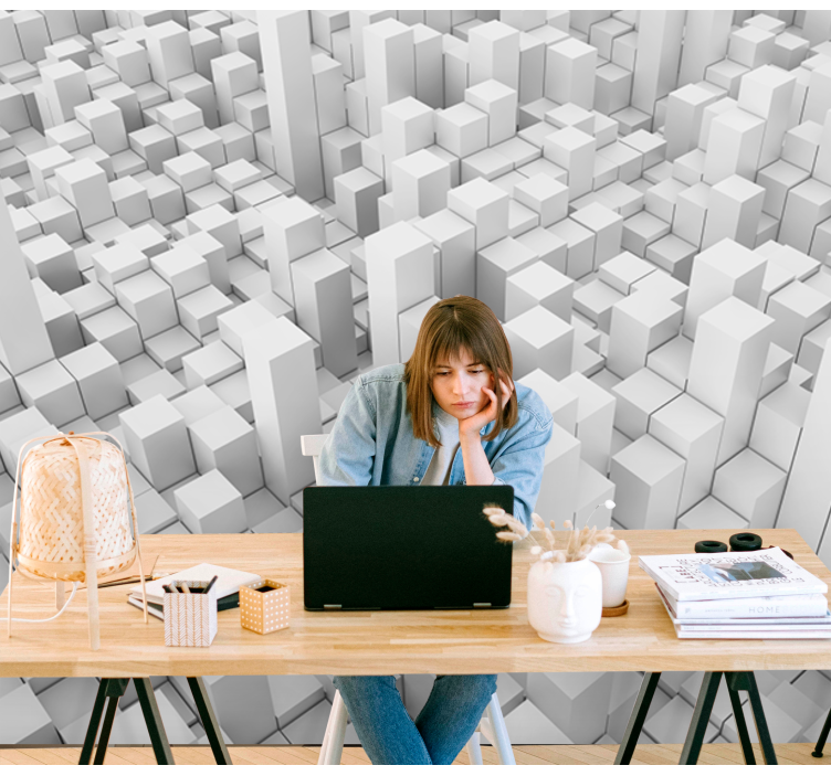 Geometrische monostructuren abstract fotobehang - TenStickers