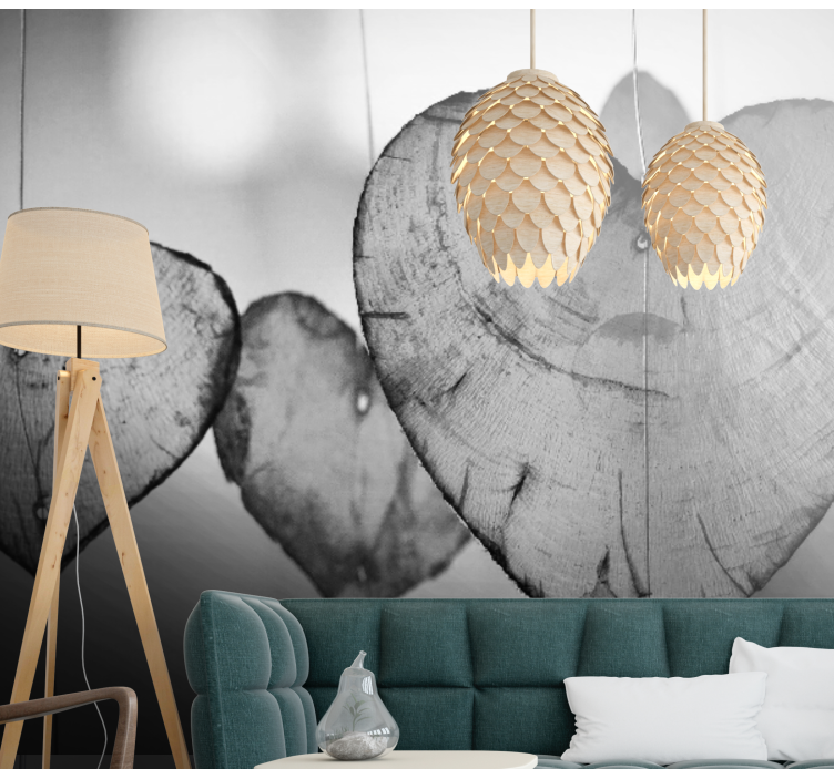 Hartvormige decoratie foto behang liefde - TenStickers
