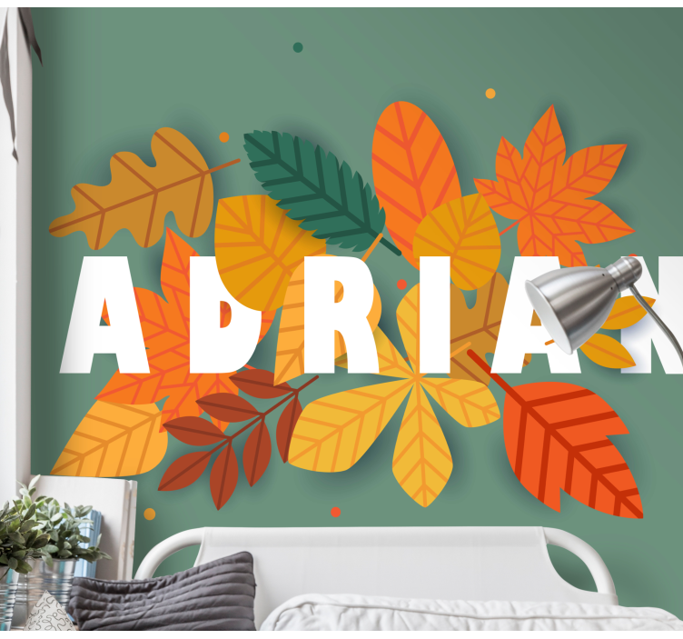 Herfstblad arrangement fotobehang bloemen - TenStickers