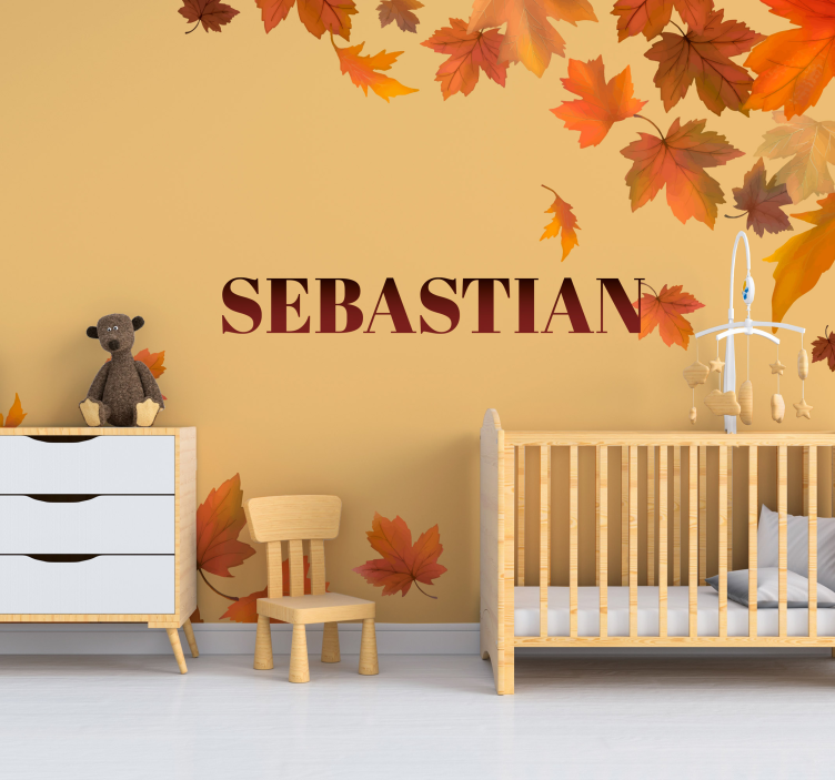 Herfstbladeren arrangement bloemen foto behang - TenStickers