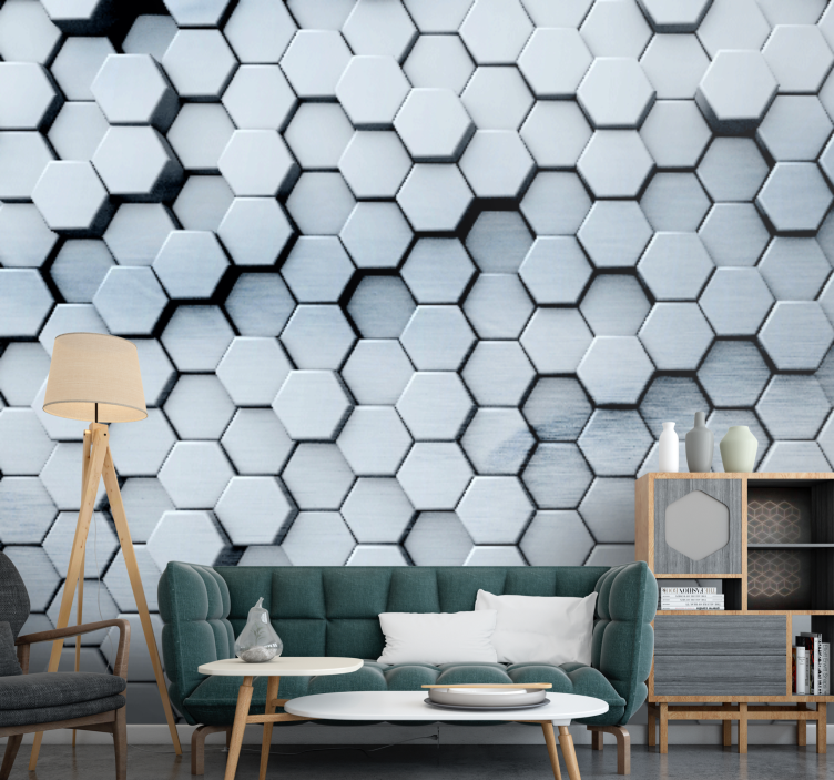 Hexagon patroonontwerp fotobehang patronen - TenStickers