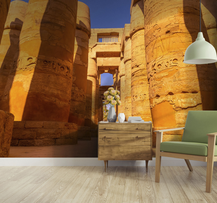 Historische tempelzuilen fotobehang stad - TenStickers