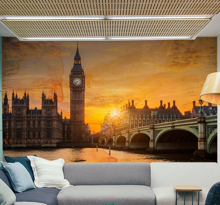 Historische zonsondergang in londen london fotobehang - TenStickers