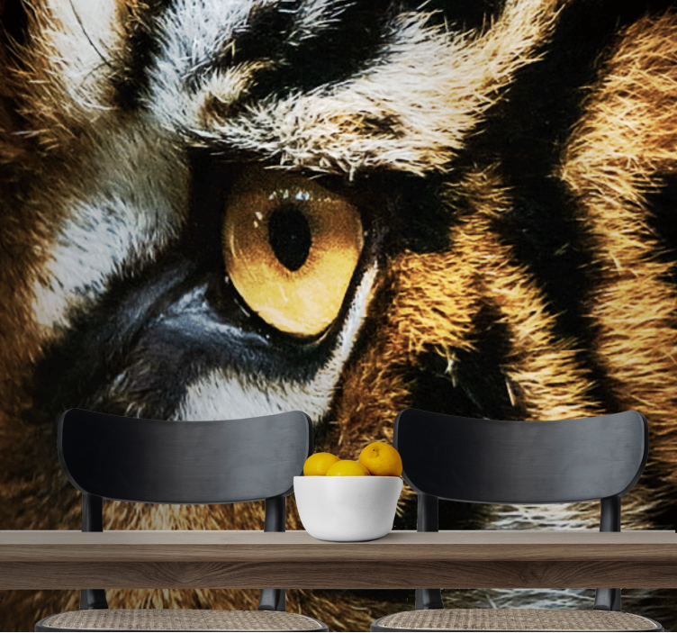 Intense tijgerblik foto behang dieren - TenStickers