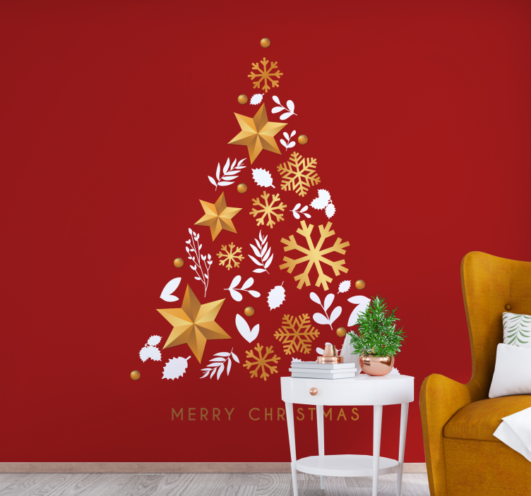 Kerstboom ontwerp fotobehang kerst - TenStickers