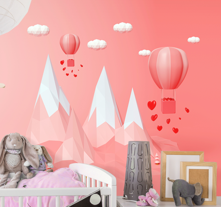 Fotobehang kinderkamer Ballon roze kleur abstract - TenStickers