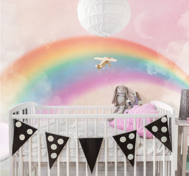 Fotobehang kinderkamer Regenboogwolken - TenStickers