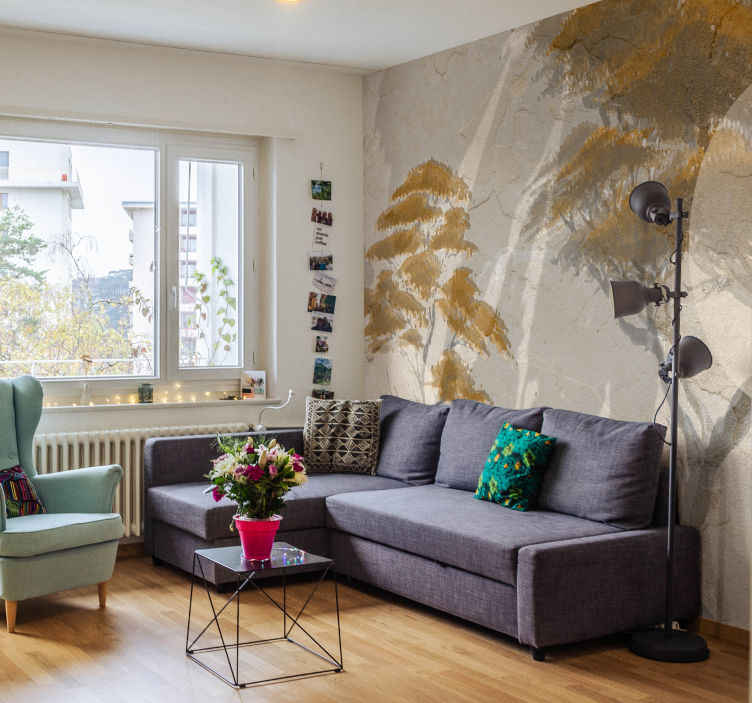 Kleurrijk herfststijl bos fotobehang - TenStickers