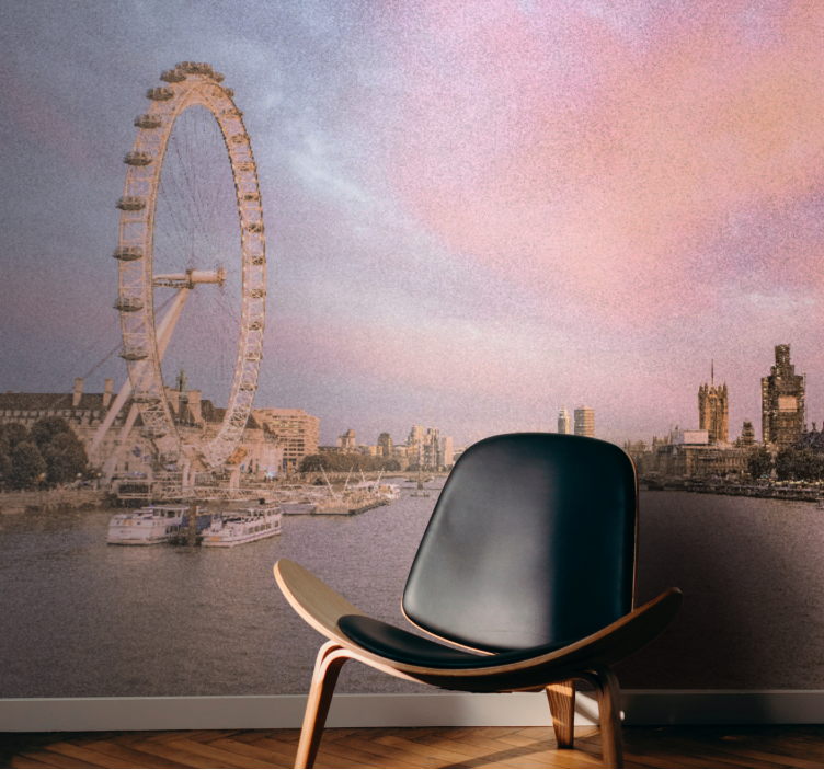 London fotobehang uitzicht op het london eye - TenStickers