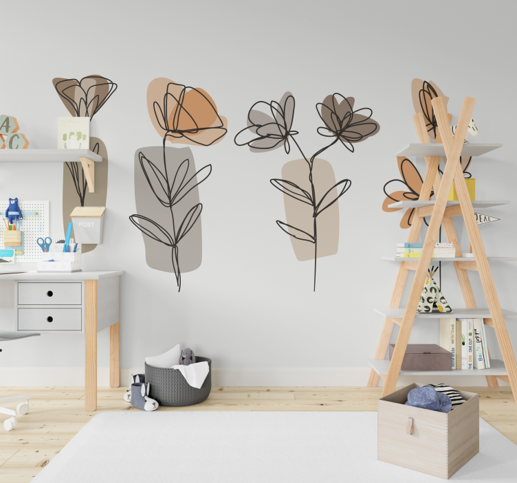 Minimalistische stijl Fotobehang bloemen - TenStickers