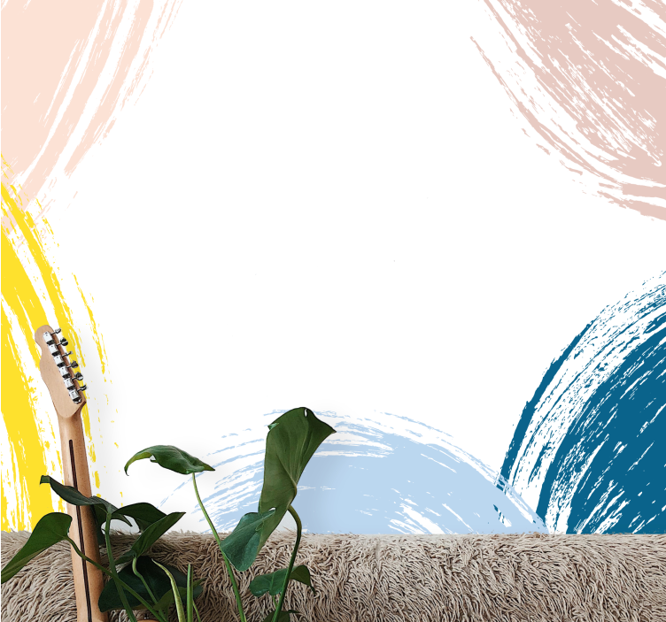 Minimalistische struikstreken abstract fotobehang - TenStickers