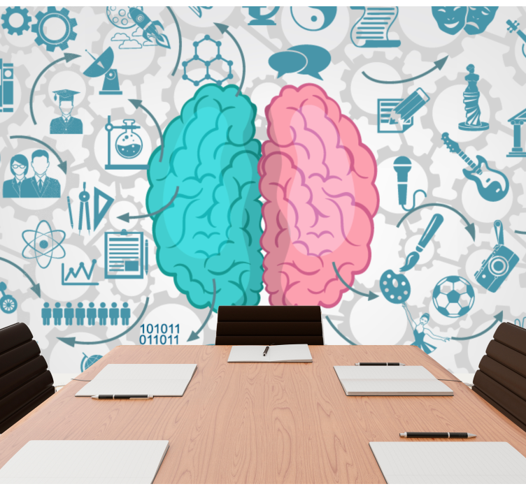 Modern fotobehang creatief brein concept - TenStickers