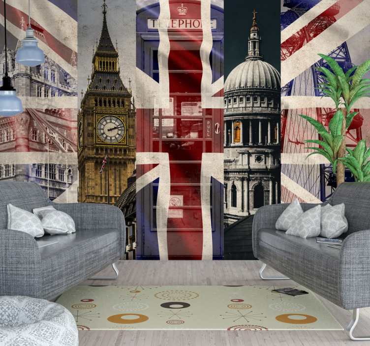 Fotobehang union jack London - TenStickers