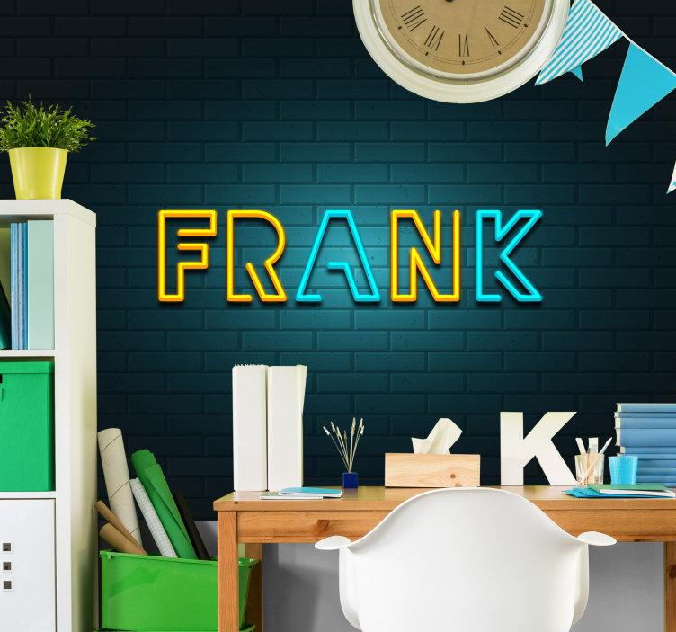 Neon naamweergave gepersonaliseerd fotobehang - TenStickers
