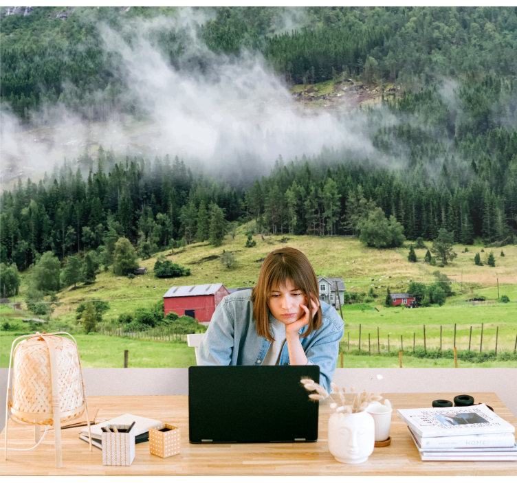 Noors bos fotobehang natuur - TenStickers