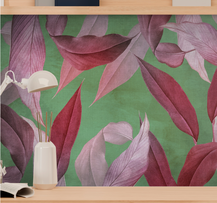 Orchidee blad ontwerp bloemen foto behang - TenStickers