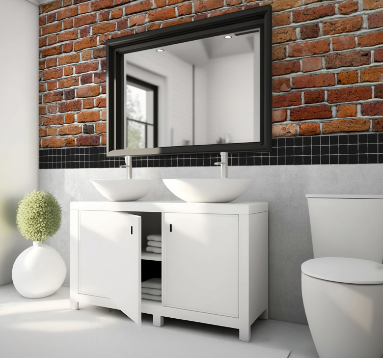 Rode bakstenen fotobehang muur - TenStickers