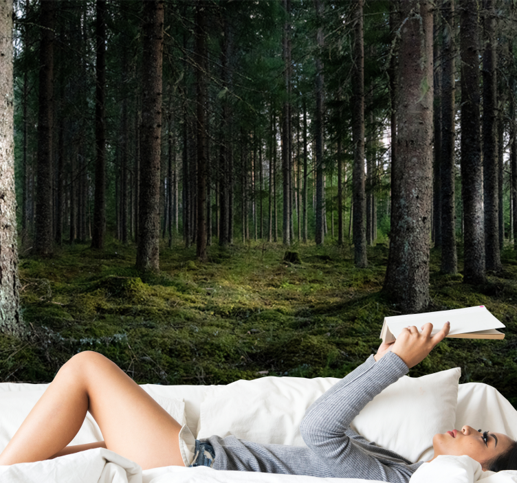 Rustig landschap foto behang bos - TenStickers