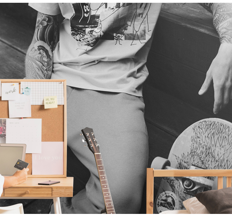 Skateboarder stedelijke stijl fotobehang stad - TenStickers