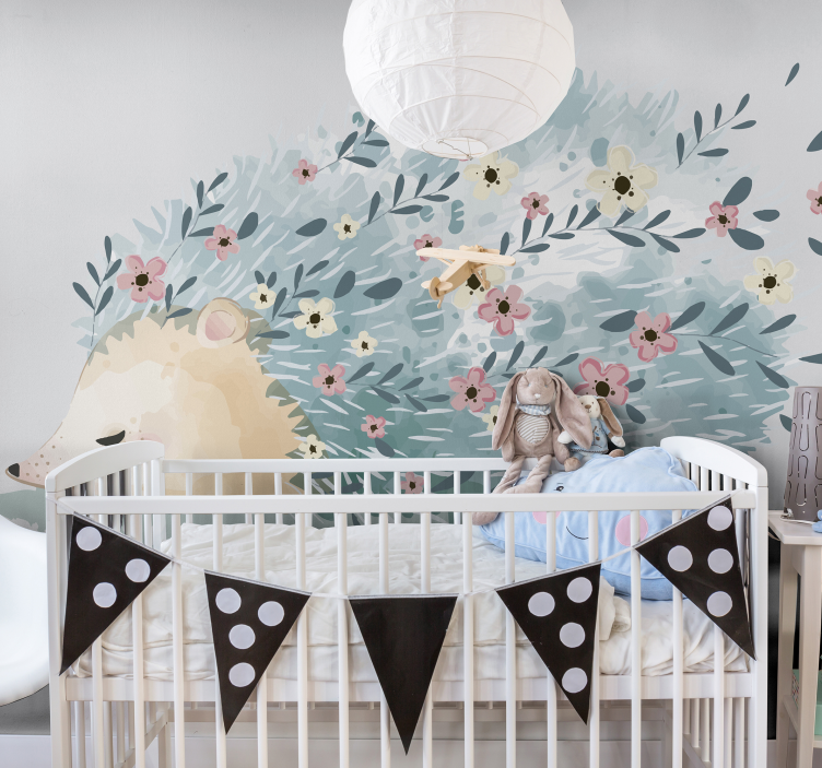 Fotobehang slaapkamer Stekelvarken kunst - TenStickers