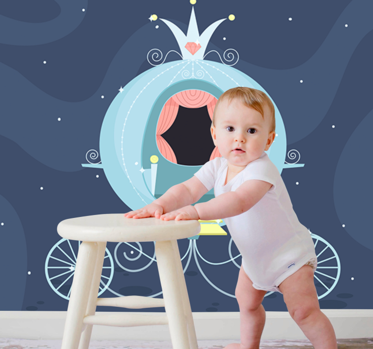 Sprookjesachtige koets fotobehang kinderkamer - TenStickers