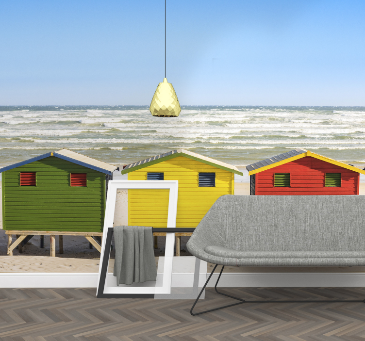 Strand hut fotobehang zee - TenStickers