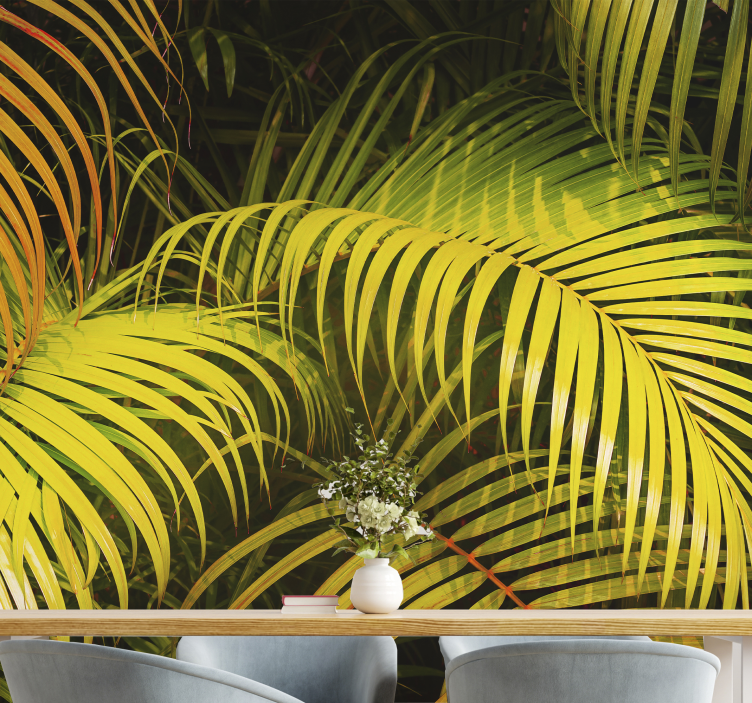 Weelderige groene tentoonstelling fotobehang natuur - TenStickers