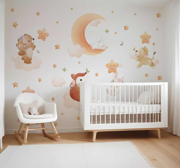 Welterusten foto behang babykamer - TenStickers