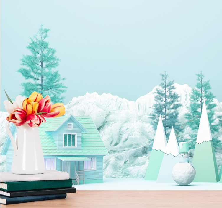 Winterlandschap fotobehang natuur - TenStickers