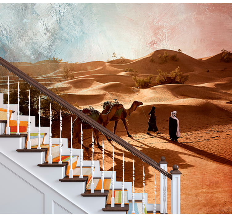 Woestijnkaravaanreis fotobehang woestijn - TenStickers