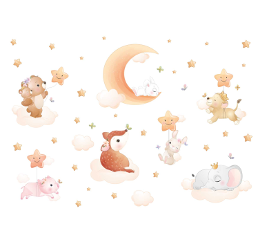 Welterusten foto behang babykamer - TenStickers