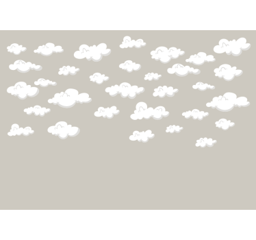 Wolken patroon foto behang babykamer - TenStickers