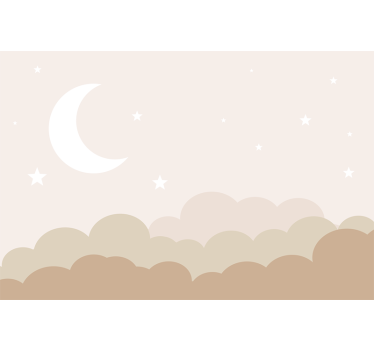 Wolken met sterren foto behang babykamer - TenStickers