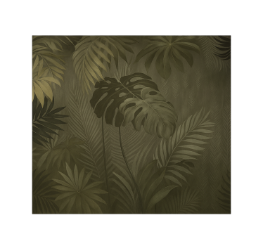 Weelderige tropische jungle foto behang woonkamer - TenStickers