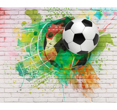 Veelkleurige voetbal fotobehang tienerkamer - TenStickers