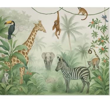 Elegante safaridieren fotobehang tienerkamer - TenStickers