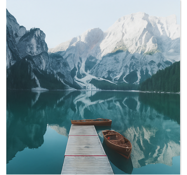 Lago di braies, dolomites fotobehang bergen - TenStickers