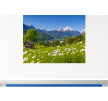 Alpenchalet in de zomer fotobehang bergen - TenStickers