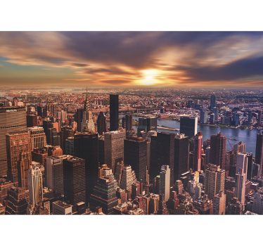 Fotobehang steden New York city in de morgen - TenStickers