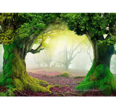 Natuur behang poort naar het eeuwige bos - TenStickers