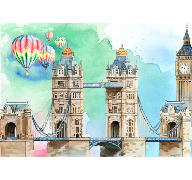 Ballon over tower bridge londen fotobehangen - TenStickers