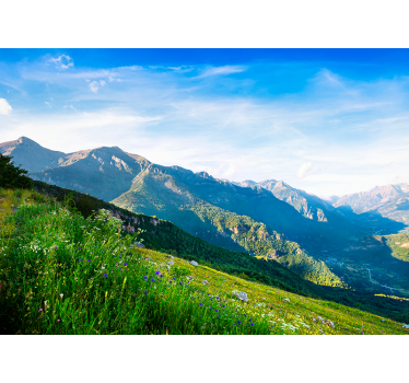 Uitzicht op de bergen landschap fotobehang - TenStickers