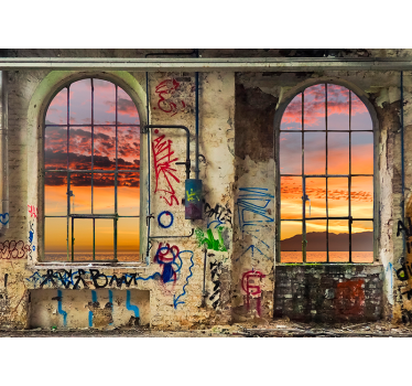 Fotobehang zee Zee met bergen uitzicht - TenStickers