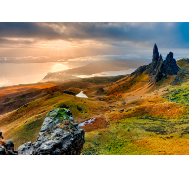 Eiland van Skye natuur landschap muur fotobehang - TenStickers