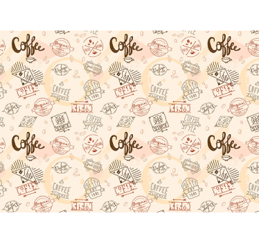 Koffie patroon fotobehang - TenStickers